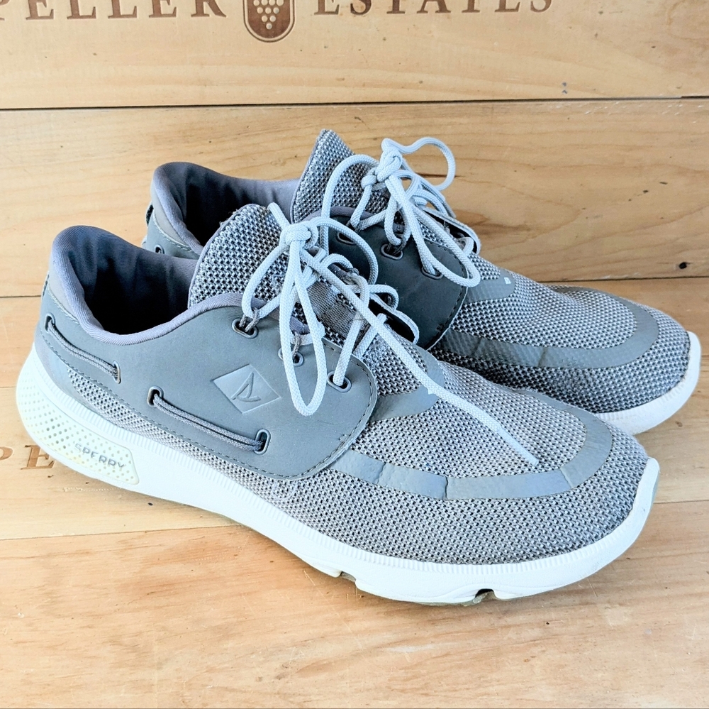 Sperry 7 Seas Men's Gray Boat Shoes sz 11